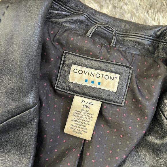 Vintage 1990's Black 100% Leather Button Up Blazer Style Jacket - Picture 6 of 6